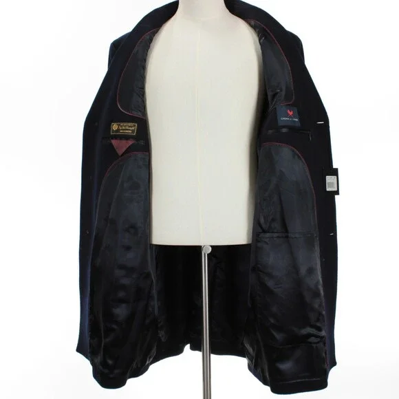 Cardinal of Canada NWT Top Coat Size 48R in Solid Navy Blue 100% Cashmere